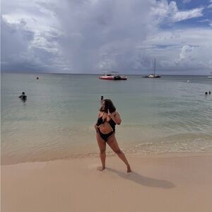 Shein Swimwear Women One Piece Cut Out Halter Bathing Suit Vacation Beach  XL